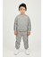 Erkek Çocuk Şeritli 3 Iplik Gri Alt Üst Takım 1