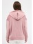 Pembe Kadın Peluş Kanguru Cepli Kapüşonlu Sweatshirt 3061A 6
