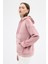 Pembe Kadın Peluş Kanguru Cepli Kapüşonlu Sweatshirt 3061A 7