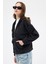 Siyah Kadın Fermuarlı Kapüşonlu Sweatshirt 3059A 3
