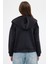 Siyah Kadın Fermuarlı Kapüşonlu Sweatshirt 3059A 6