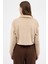 Vizon Kadın Peluş Yarım Fermuarlı Crop Sweatshirt 3056A 6