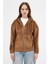 Taba Kadın Fermuarlı Kapüşonlu Sweatshirt 3059A 3