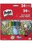 Kuru, Canlı Renklerde, Açması ve Dayanıklı Silinebilir, Yumuşak Mineli Resim, Kaliteli Kırtasiye Malzemesi, 24 Renkli 2