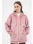 Pembe Peluş Fermuarlı Kapüşonlu Kadın Sweatshirt 3057A 2