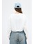 Ekru Kadın Crop Bisiklet Yaka Sweatshirt 9210M 6