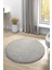 Gri Daire Yuvarlak Saçaklı Modern Dokuma Halı Gri Daire 1
