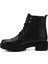 Kadın Siyah Floter Fermuarlı Kauçuk Taban Hakiki Deri Postal Bot 3