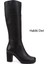 Kadın Siyah Fermuarlı Kalın Topuklu Hakiki Deri Çizme 1