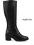 Kadın Siyah Fermuarlı Kalın Topuklu Hakiki Deri Çizme 1