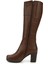 Kadın Kahve Fermuarlı Kalın Topuklu Hakiki Deri Çizme 4