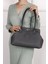 Kadın Gri Hakiki Deri El ve Omuz Çantası 2