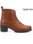 Kadın Taba Antik Fermuarlı Kalın Topuklu Hakiki Deri Bot 1