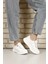 Kadın Beyaz Dolgu Taban Bağcıklı Hakiki Deri Sneaker 2
