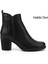 Kadın Siyah Fermuarlı Kalın Topuklu Hakiki Deri Bot 1