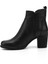 Kadın Siyah Fermuarlı Kalın Topuklu Hakiki Deri Bot 4