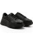 Kadın Siyah Dolgu Taban Bağcıklı Hakiki Deri Sneaker 3