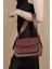 Kadın Antik Bordo Hakiki Deri El ve Omuz Çantası 2