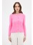 Pembe Kadın Yumoş Dokulu Düğmeli Triko Hırka 2241 7