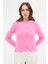 Pembe Kadın Yumoş Dokulu Düğmeli Triko Hırka 2241 8