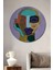 Dekoratif Ahşap Yuvarlak Tablo Renkli Yüzler 1