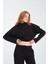 Pamuklu Boğazlı Crop Sweatshirt 2