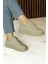 Haki Vegan Yuvarlak Burun Bağcıklı Flatform Taban Günlük Sneaker Spor Ayakkabı 1