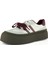 Gri Bordo Vegan Çift Bağcıklı Yuvarlak Burun Flatform Taban Günlük Sneaker Spor Ayakkabı 1