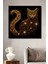 Çerçeve Görünümlü Yıldızlı Parlayan Kedi Ahşap Mdf Dekoratif Tablo Dikdörtgen Tablo 1