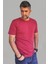 Erkek Bordo Slim Fit Bisiklet Yaka Pamuk Elastan Basic Tişört 3