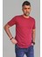 Erkek Bordo Slim Fit Bisiklet Yaka Pamuk Elastan Basic Tişört 4