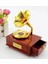 Nostaljik Gramafon Hareketli Müzik Kutusu Altın Renkli Tasarım 11cm x 15cm Hediye İçin 2