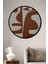Dekoratif Ahşap Yuvarlak Çerçeve Görünümlü Tablo Soyut Sanat Figürleri 1