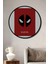 Dekoratif Ahşap Yuvarlak Çerçeve Görünümlü Tablo Deadpool 1