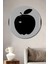Dekoratif Ahşap Yuvarlak Tablo Siyah Elma 1