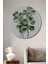 Dekoratif Ahşap Yuvarlak Tablo Yeşil Bitki Resmi 1