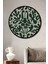 Dekoratif Ahşap Yuvarlak Çerçeve Görünümlü Tablo Yeşil Desenler 1
