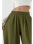 Kadın Cepli Modal Touch Şalvar Pantolon Haki Yeşil 3