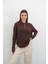 Polo Yaka Düğmeli Triko-Kahverengi 1