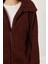 Polo Yaka Fermuarlı Peluş Sweatshirt LCI0042 Kahverengi 4