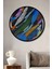 Dekoratif Ahşap Yuvarlak Çerçeve Görünümlü Tablo Renklerin Dansı 1