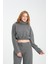 Pamuklu Boğazlı Crop Sweatshirt 1