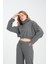 Pamuklu Boğazlı Crop Sweatshirt 2