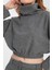 Pamuklu Boğazlı Crop Sweatshirt 3