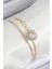 Pirinç Zirkon Taşlı Kalp Model Gold Renk Kadın Bileklik - TJ-BB7855 3