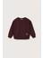 Bordo Oversize Nakışlı Sweatshirt 3