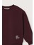 Bordo Oversize Nakışlı Sweatshirt 5