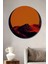 Dekoratif Ahşap Yuvarlak Tablo Ateşli Gün Batımı 1