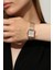 Minimal Kare Kadın Saati Rose Gold Metal Kordon 3 ATM Suya Dayanıklı Beyaz Kadran 8