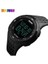Unisex Kol Saati Pilli Fonksiyonlar Siyah Silikon Kasa Suya Dayanıklı 3